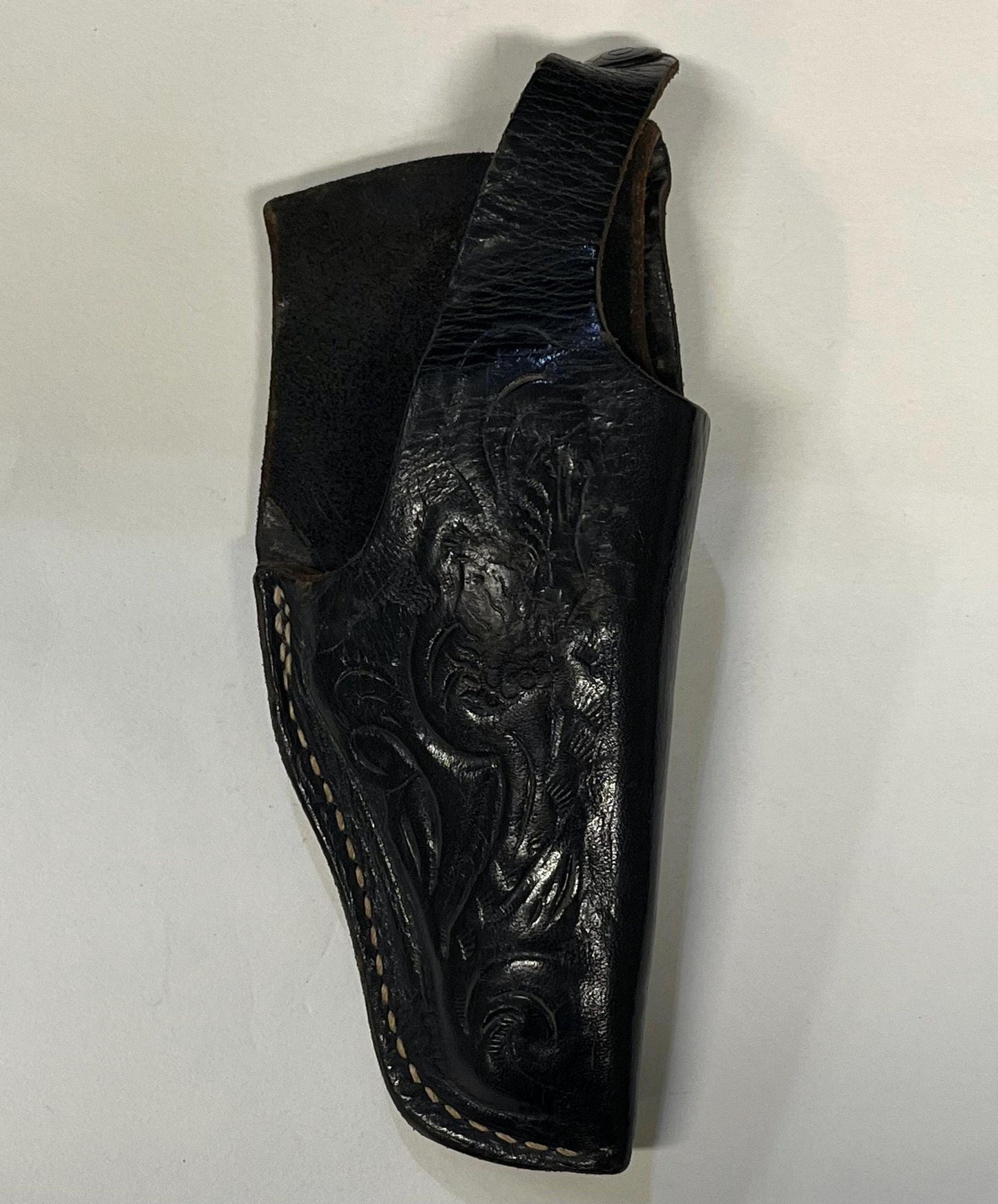 Engraved Leather Derringer Holster - Small Black Leather Holster - leg holster - Ladies Holster