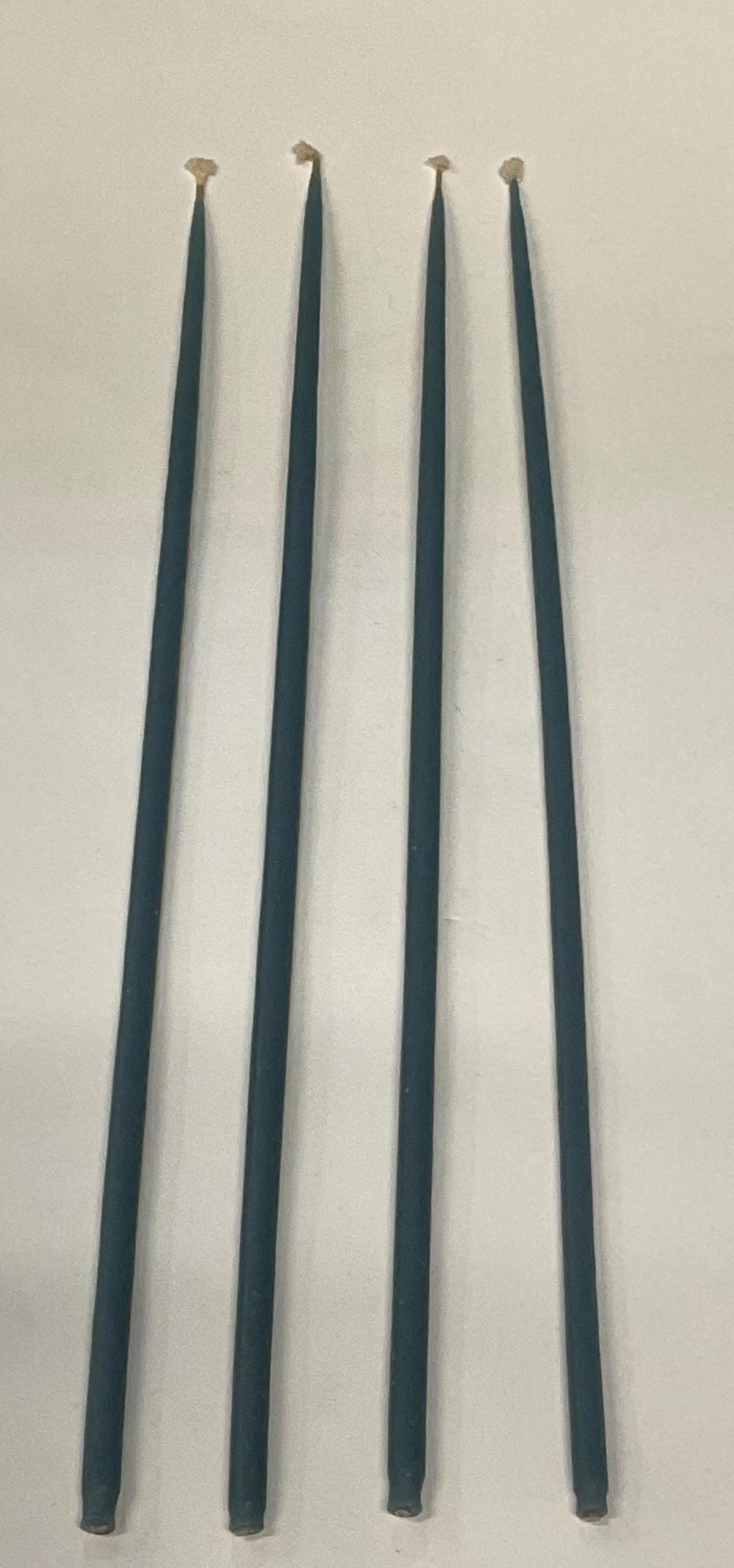 1950s Thin Swedish Midcentury Modern Blue Taper Candles-12 Pack