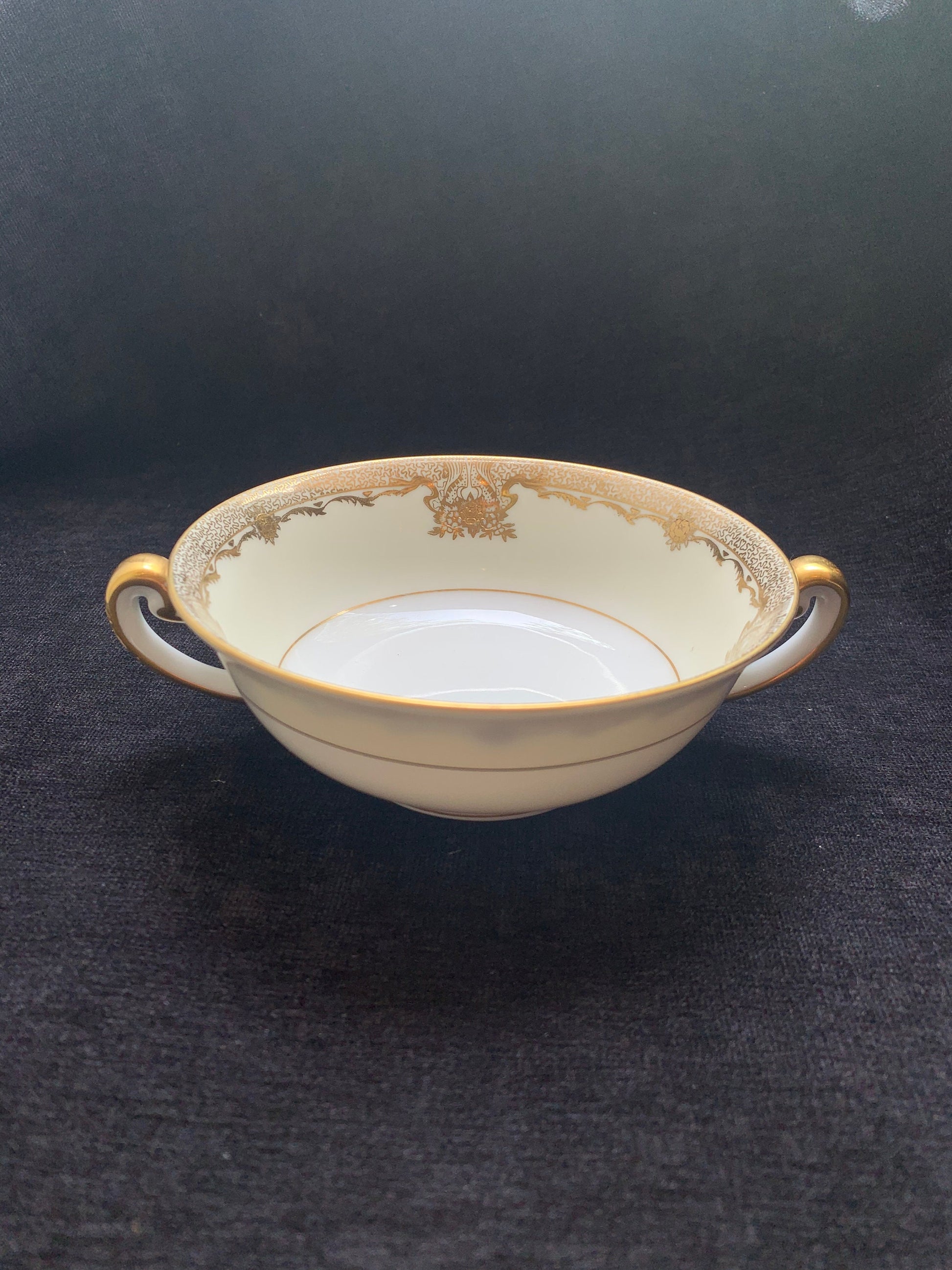 Two Handled Soup Bowl Featuring the Goldmar Design From Meito China 