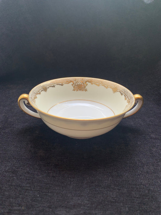 Two Handled Soup Bowl Featuring the Goldmar Design From Meito China 