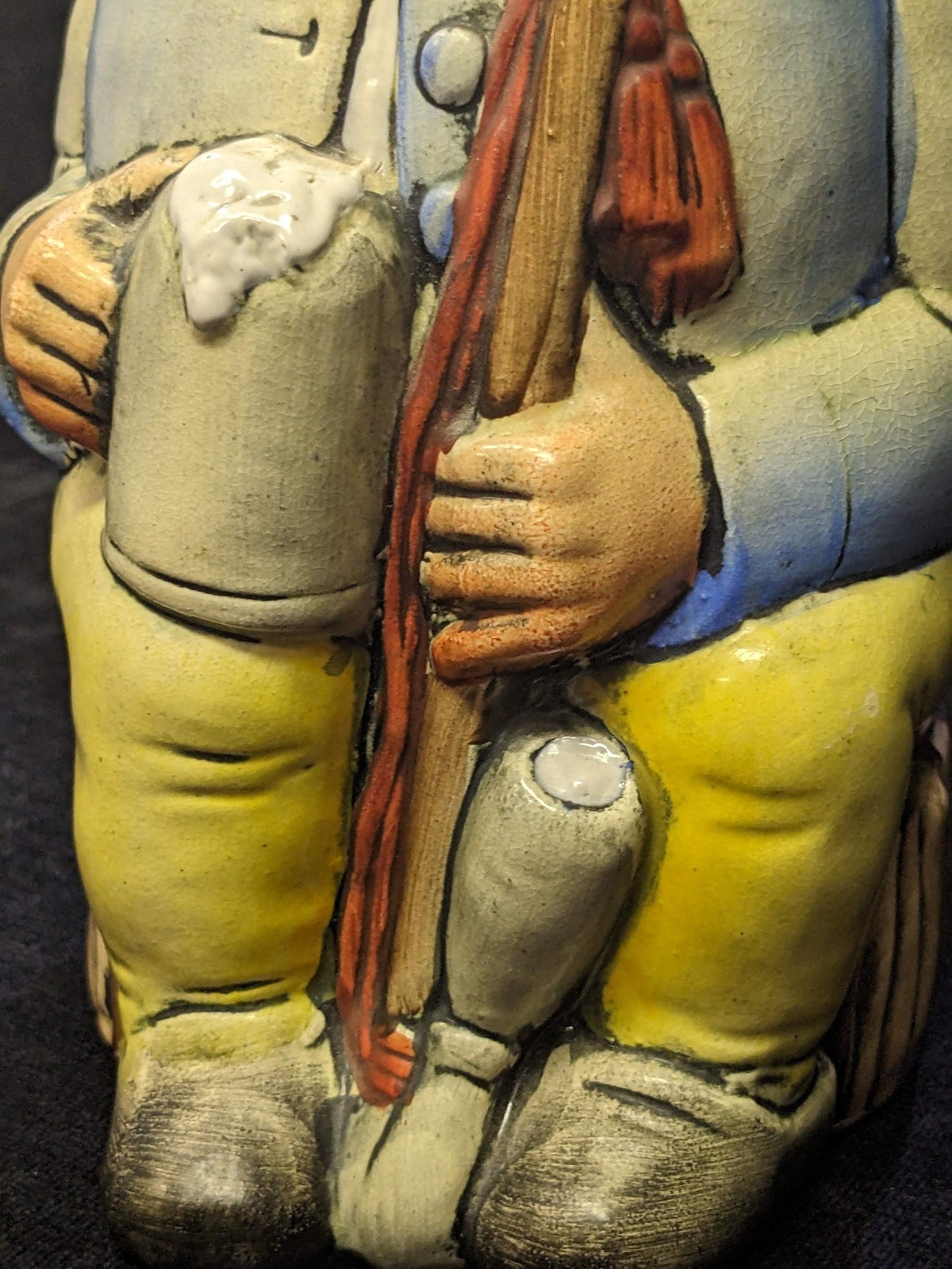 Rosskropf and Gerz Stein 1901 - Antique Gnome Character Beer Stein, detail