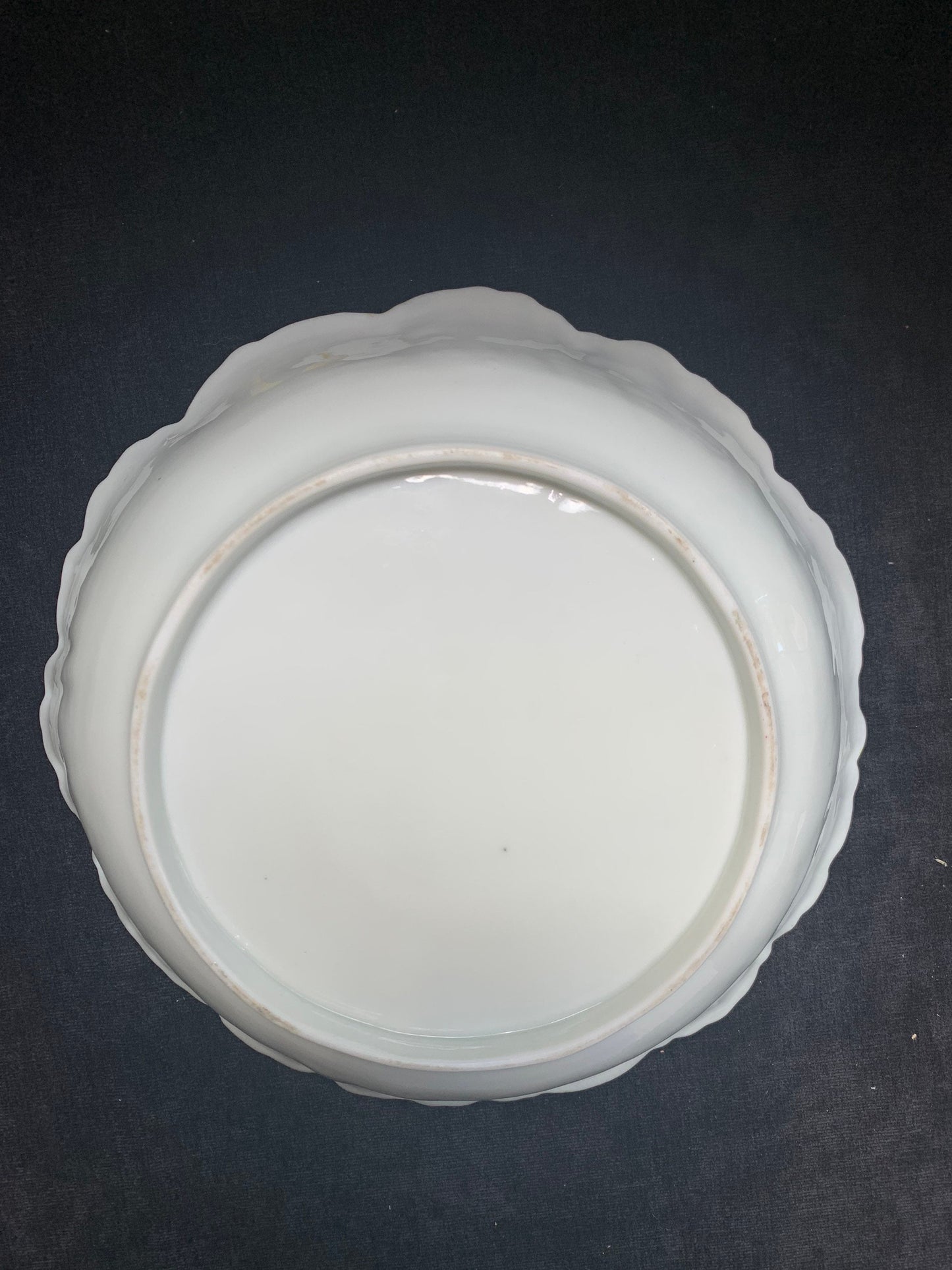 Sweet Clover Design, Hand Painted with Light Green Edged in Gold Serving Bowl/Dish, bottom view