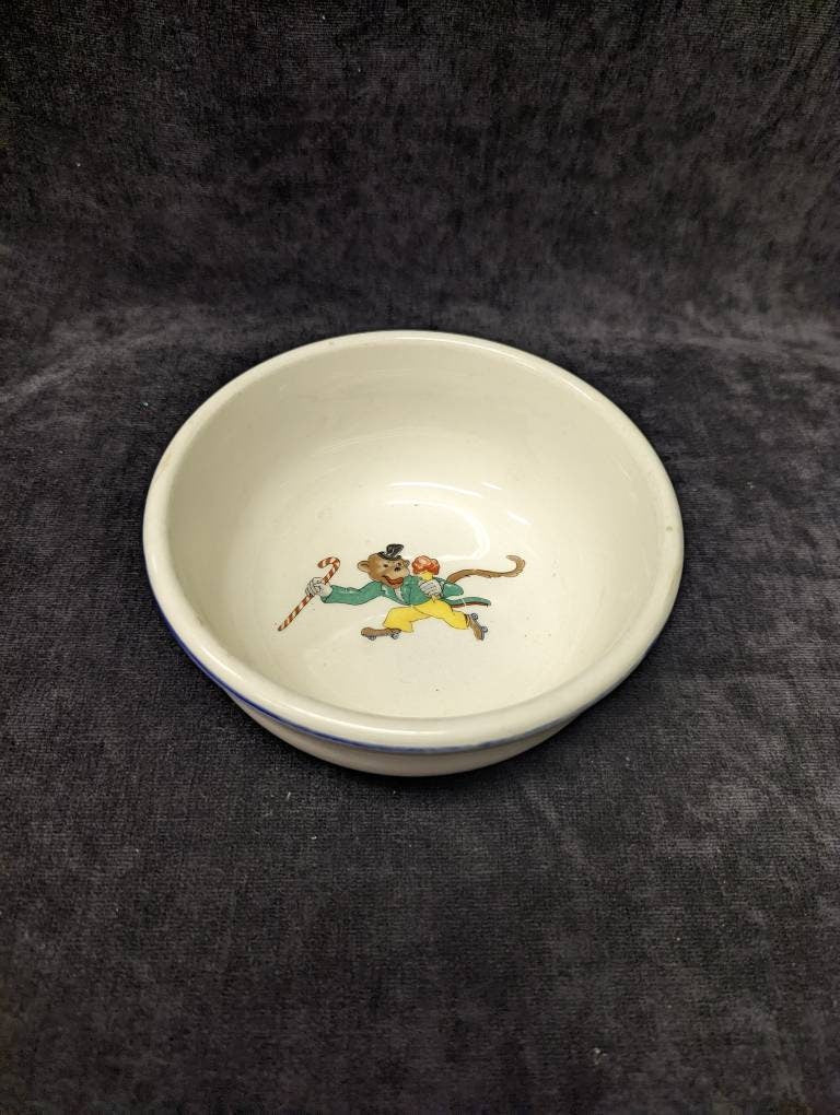 ceramic children's bowl by W.S. George Pottery Co., USA.