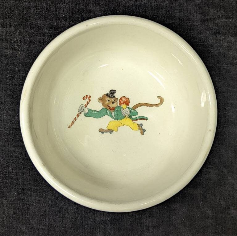 ceramic children's bowl by W.S. George Pottery Co., USA.